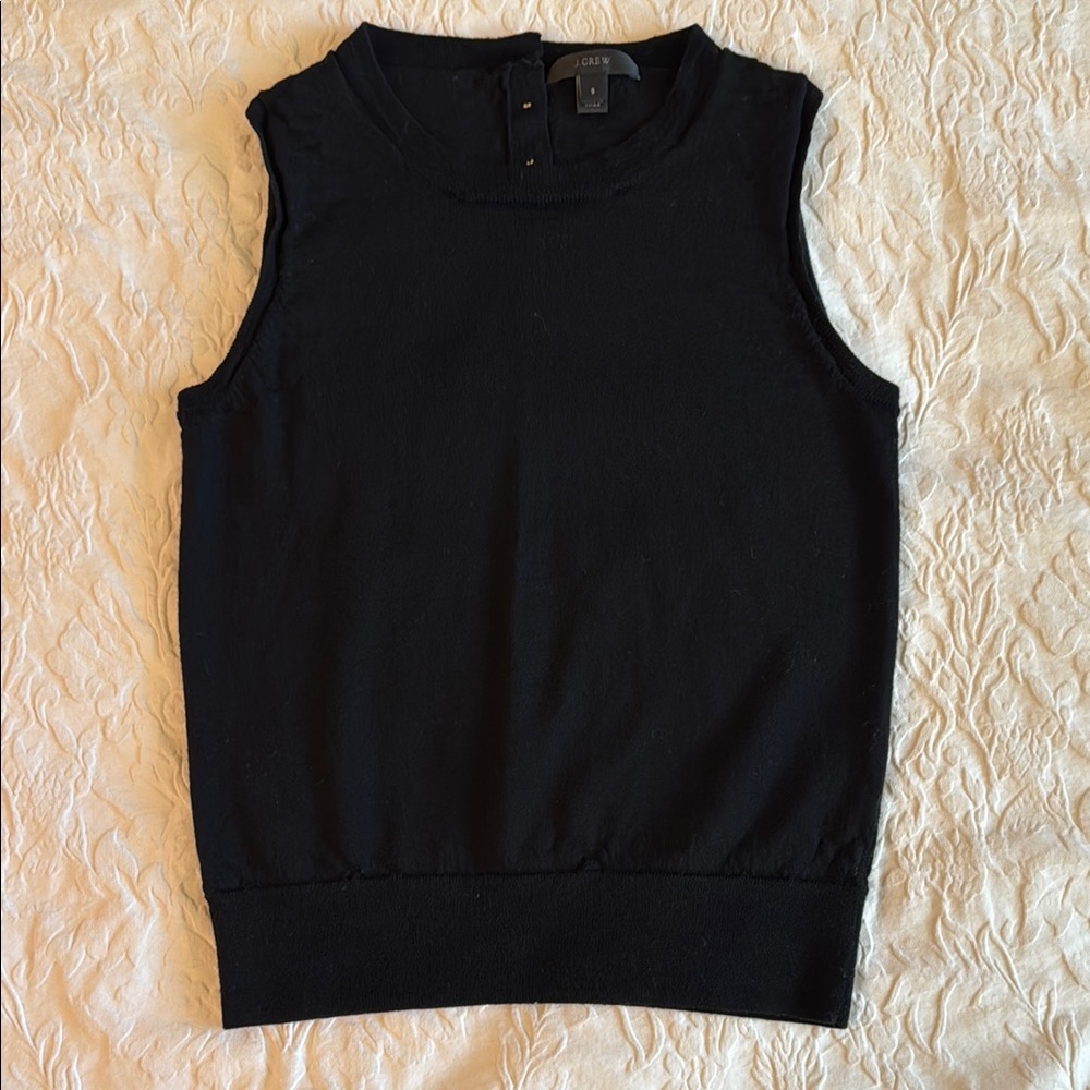 J. Crew Classic Black Sleeveless Blouse